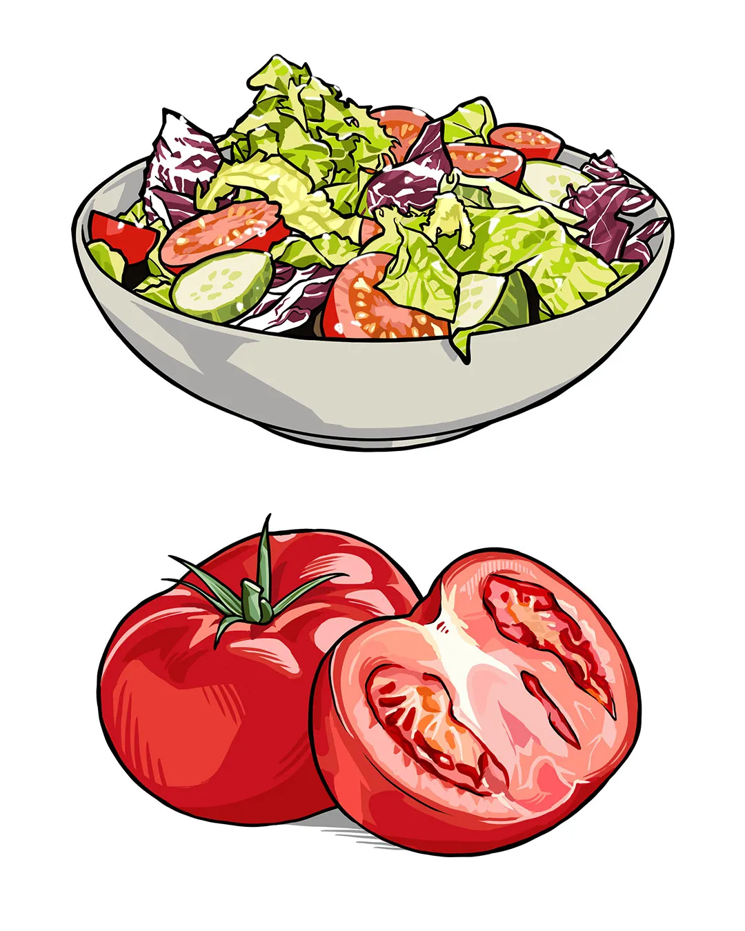 サラダとトマト