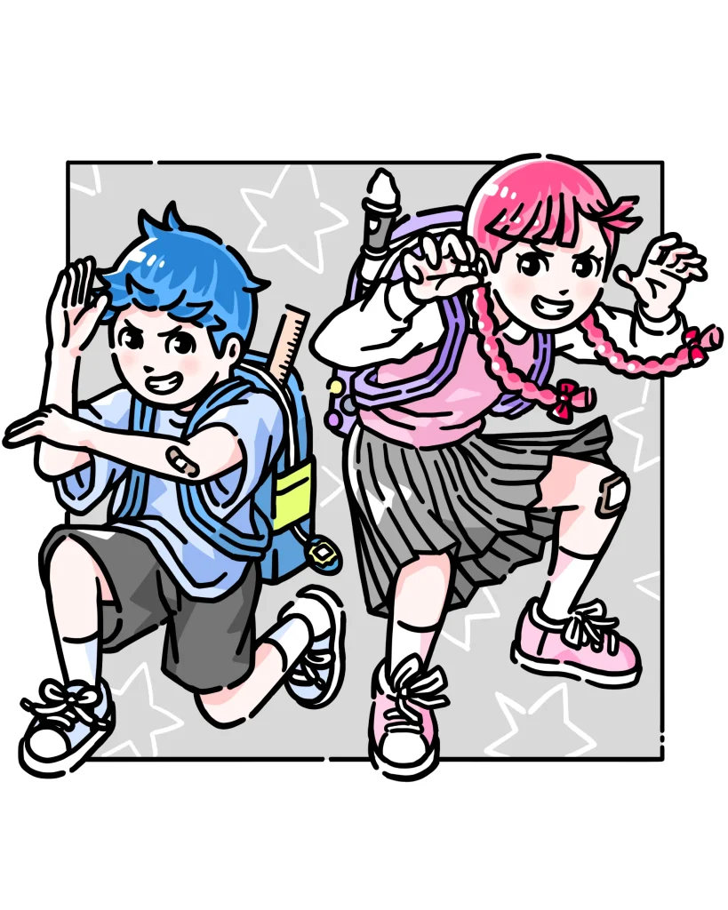 イラスト_悪ガキ二人